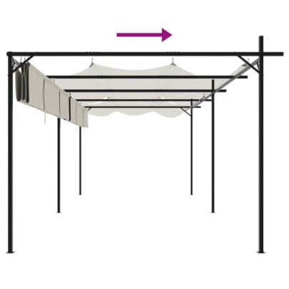 Pergola Retractabilă Crem 6x3m - Livrare Gratuită