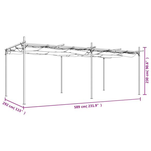 Pergola Retractabilă Crem 6x3m - Livrare Gratuită