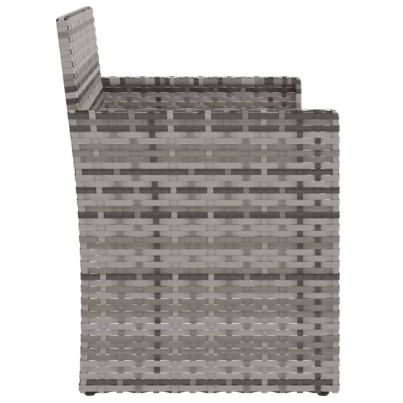 Bancă Grădină cu Perne - Poliratan Gri, 105 cm - Livrare Gratuită