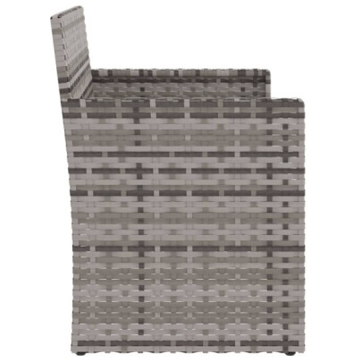 Bancă Grădină cu Perne - Poliratan Gri, 105 cm - Livrare Gratuită