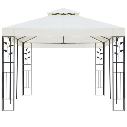 Pavilion Grădină Acoperiș Dublu 6x3 m Oțel Alb | Livrare Gratuită