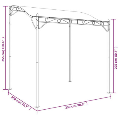 Baldachin Gri Taupe 2x2,3 m - Rezistent la UV și Apă | Livrare Gratuită