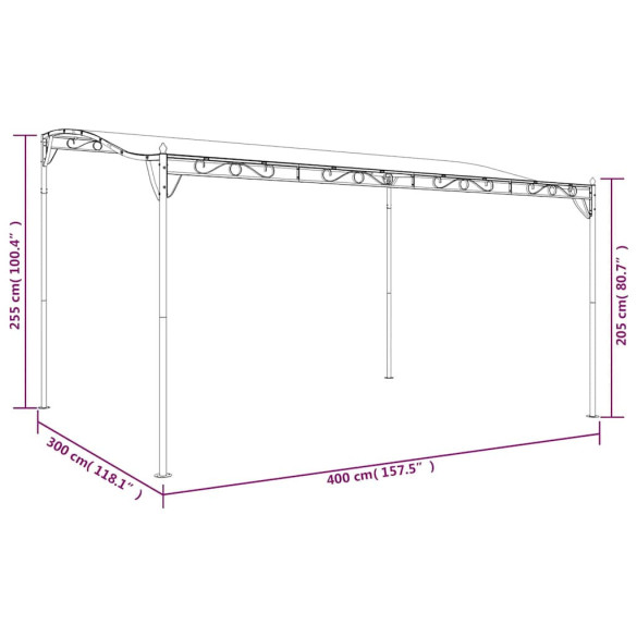 Baldachin Crem 4x3m - Acoperiș Exterior Rezistent la Apă Baldachin Crem 4x3m - Acoperiș Exterior Rezistent la Apă