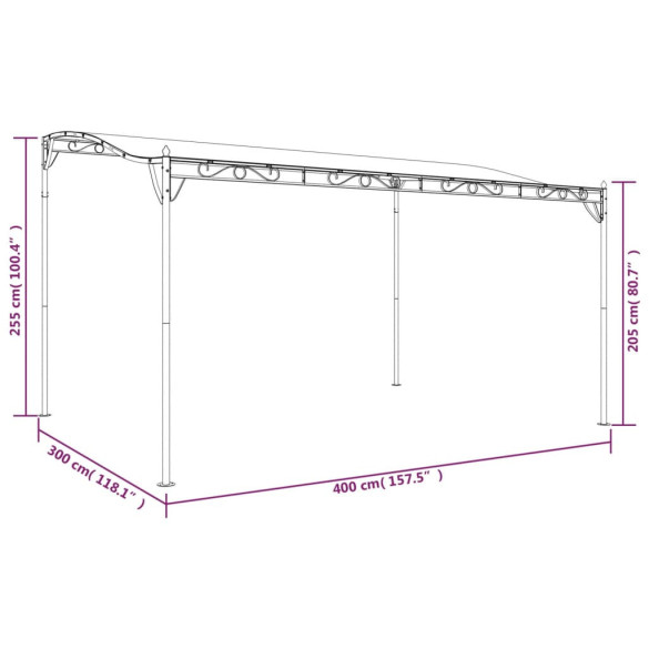 Baldachin Gri Taupe 4x3m - Acoperiș Exterior Rezistent