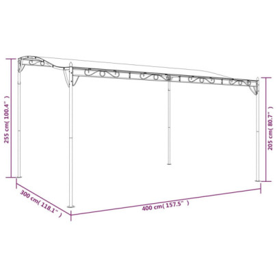 Baldachin Gri Taupe 4x3m - Acoperiș Exterior Rezistent