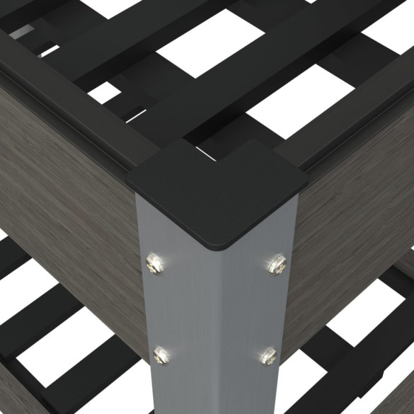 Strat Înălțat Grădină WPC cu Raft - 120x50x75 cm | Comandă Acum