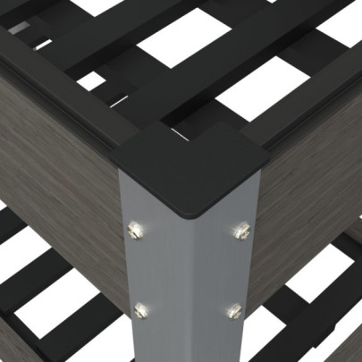 Strat Înălțat Grădină WPC cu Raft - 120x50x75 cm | Comandă Acum