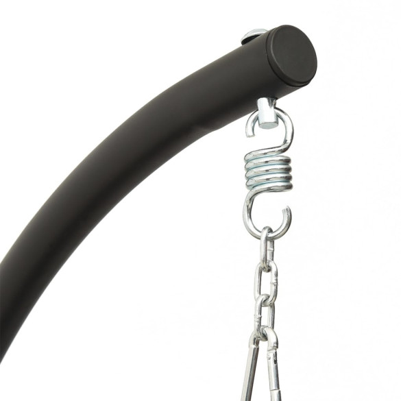 Scaun Balansoar Grădină cu Pernă - Negru - Oxford și Oțel