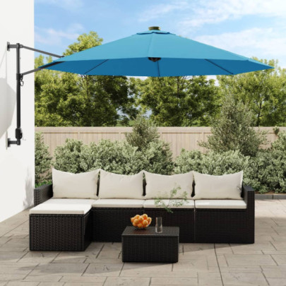Umbrelă Soare Montată Perete 290 cm - Albastru Marin