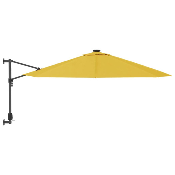 Umbrelă de perete cu LED, galben, 290 cm - Livrare gratuită