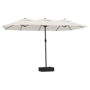 Umbrelă de soare cu două capete - Alb nisipiu - 449x245 cm 2