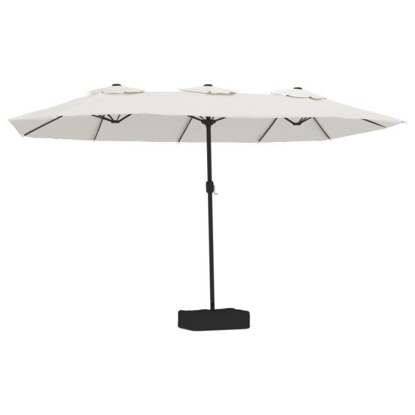Umbrelă de soare cu două capete - Alb nisipiu - 449x245 cm