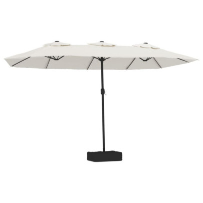 Umbrelă de soare cu două capete - Alb nisipiu - 449x245 cm
