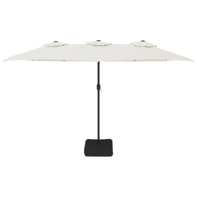 Umbrelă de soare cu două capete - Alb nisipiu - 449x245 cm