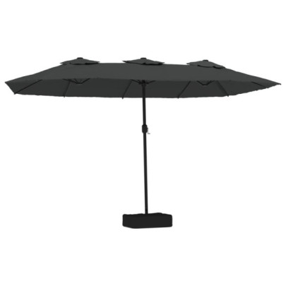 Umbrelă de soare cu două capete - Antracit - 449x245 cm