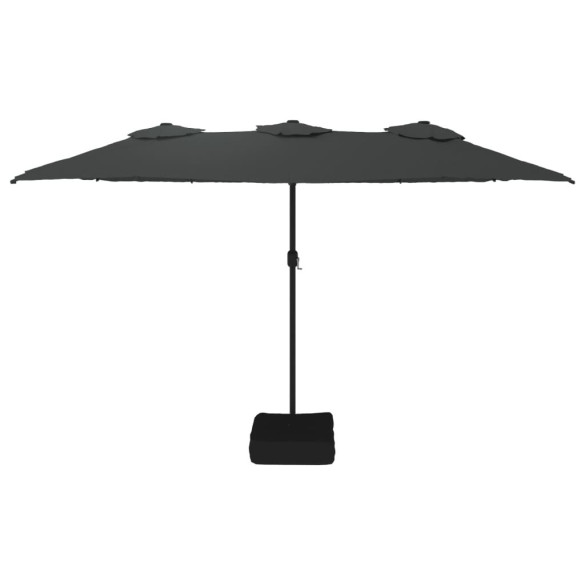 Umbrelă de soare cu două capete - Antracit - 449x245 cm