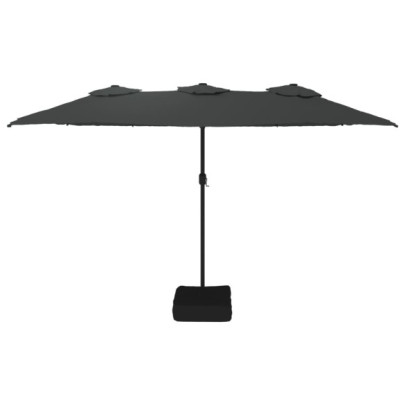 Umbrelă de soare cu două capete - Antracit - 449x245 cm