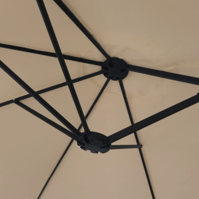 Umbrelă de soare cu două capete gri taupe | 449x245 cm