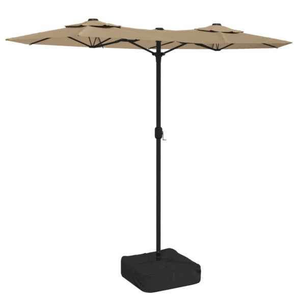 Umbrelă de grădină cu două capete - taupe - 316x240 cm