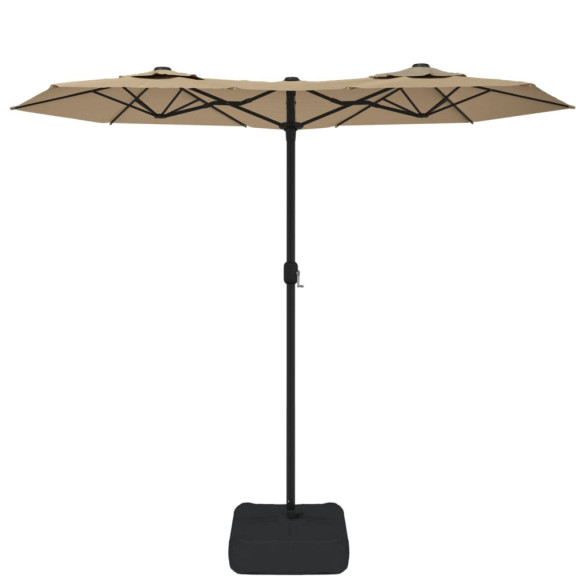 Umbrelă de grădină cu două capete - taupe - 316x240 cm