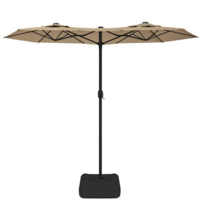 Umbrelă de grădină cu două capete - taupe - 316x240 cm