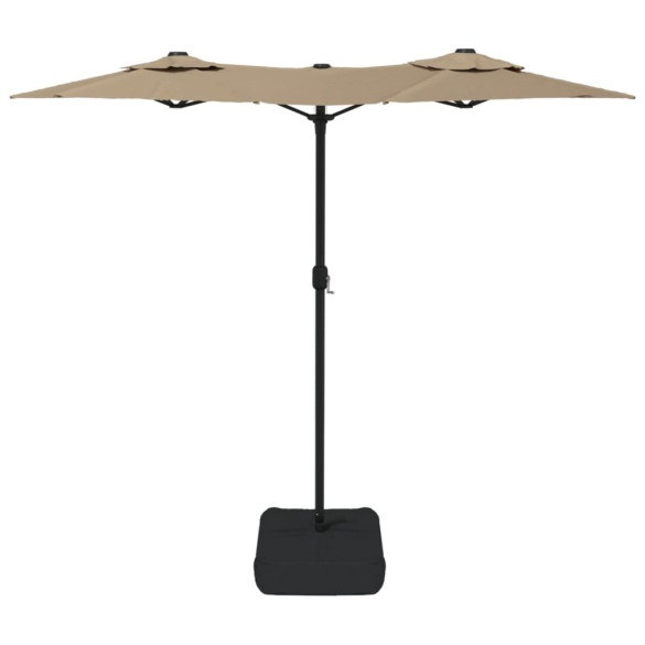 Umbrelă de grădină cu două capete - taupe - 316x240 cm