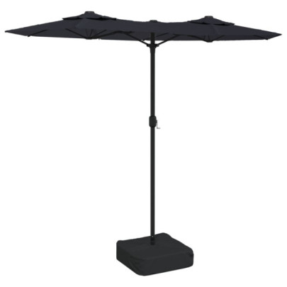 Umbrelă de Grădină Duală cu Protecție UV - Negru