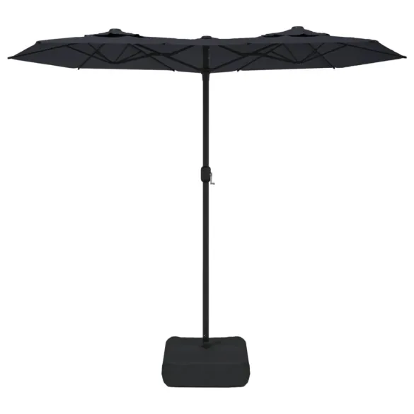 Umbrelă de Grădină Duală cu Protecție UV - Negru