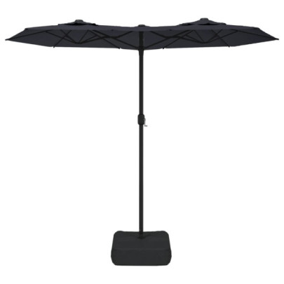 Umbrelă de Grădină Duală cu Protecție UV - Negru