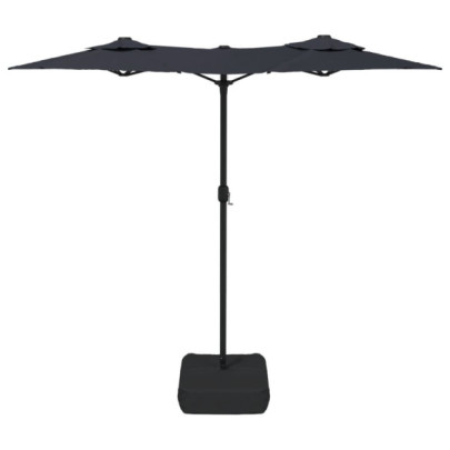 Umbrelă de Grădină Duală cu Protecție UV - Negru