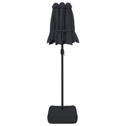 Umbrelă de Grădină Duală cu Protecție UV - Negru