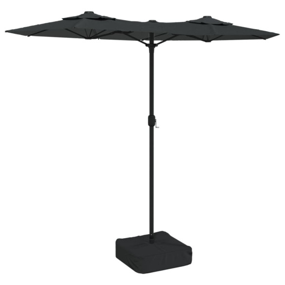 Umbrelă Grădină cu LED-uri Două Capete Antracit 316x240 cm
