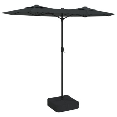 Umbrelă Grădină cu LED-uri Două Capete Antracit 316x240 cm