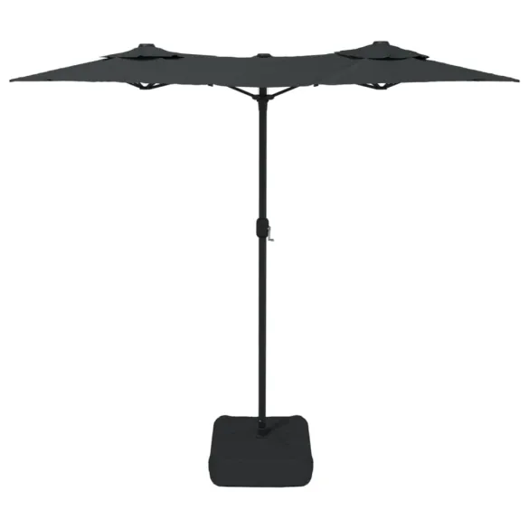 Umbrelă Grădină cu LED-uri Două Capete Antracit 316x240 cm