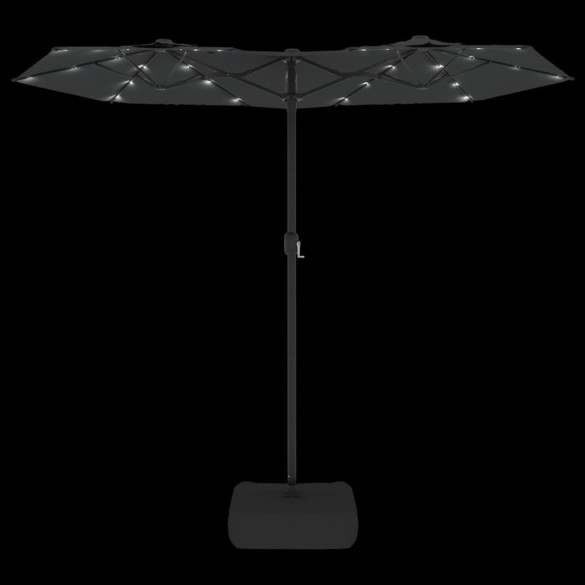 Umbrelă Grădină cu LED-uri Două Capete Antracit 316x240 cm