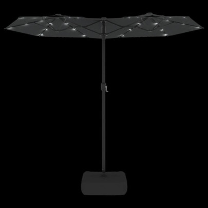 Umbrelă Grădină cu LED-uri Două Capete Antracit 316x240 cm