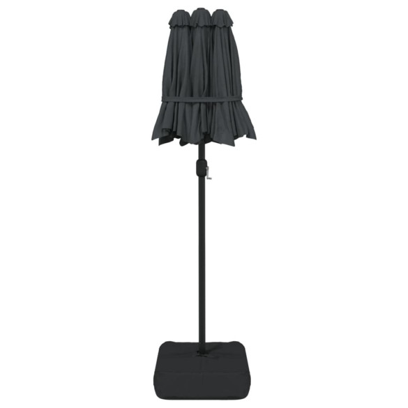 Umbrelă Grădină cu LED-uri Două Capete Antracit 316x240 cm