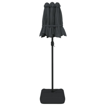Umbrelă Grădină cu LED-uri Două Capete Antracit 316x240 cm