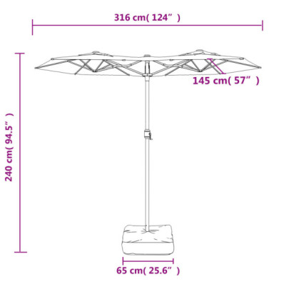 Umbrelă de Grădină cu LED-uri | Două Capete | Protecție UV