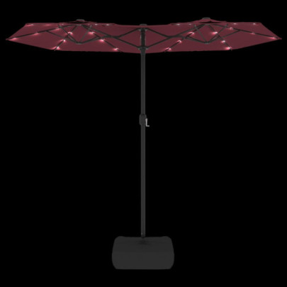 Umbrelă Grădină cu LED-uri - Roșu Bordo - 316x240 cm