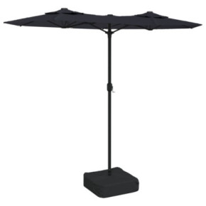 Umbrelă Grădină LED Două Capete Negru 316x240 cm 2