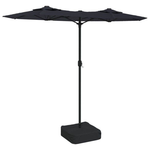 Umbrelă Grădină LED Două Capete Negru 316x240 cm