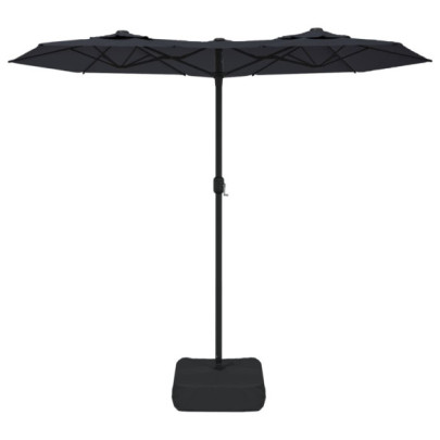 Umbrelă Grădină LED Două Capete Negru 316x240 cm