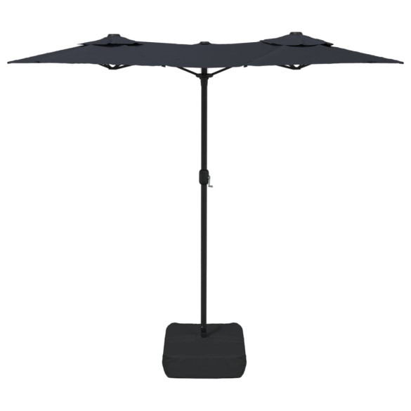 Umbrelă Grădină LED Două Capete Negru 316x240 cm