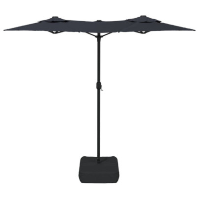 Umbrelă Grădină LED Două Capete Negru 316x240 cm