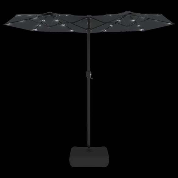 Umbrelă Grădină LED Două Capete Negru 316x240 cm