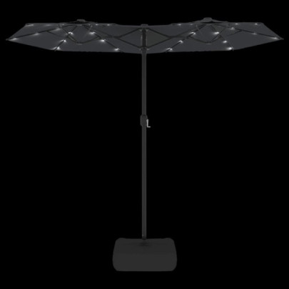 Umbrelă Grădină LED Două Capete Negru 316x240 cm