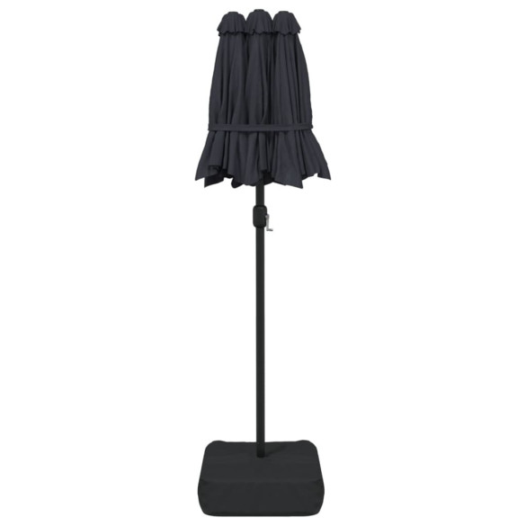 Umbrelă Grădină LED Două Capete Negru 316x240 cm