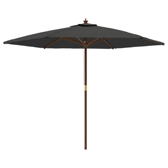 Umbrelă Grădină Lemn Masiv - Antracit 300x240cm | Livrare Gratuită
