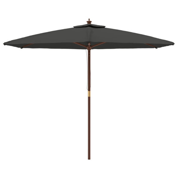 Umbrelă Grădină Lemn Masiv - Antracit 300x240cm | Livrare Gratuită